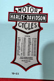 Harley Davidson Patent Decals 1914-1963