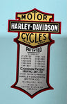 Harley Davidson Patent Decals 1914-1963