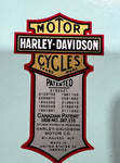 Harley Davidson Patent Decals 1914-1963