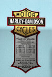 Harley Davidson Patent Decals 1914-1963