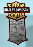 Harley Davidson Patent Decals 1914-1963